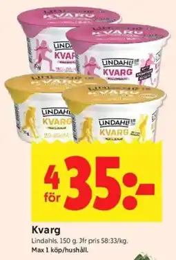 ICA Kvantum LINDAHLS Kvarg erbjuda