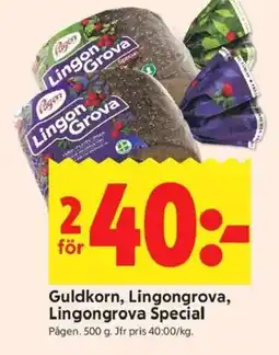 ICA Kvantum PÅGEN Guldkorn, lingongrova, lingongrova special erbjuda
