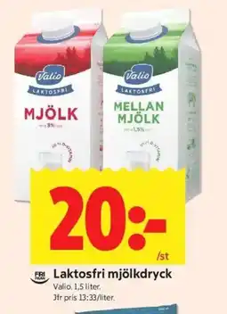 ICA Kvantum VALIO Laktosfri mjölkdryck erbjuda