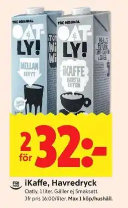 ICA Kvantum OATLY Ikaffe, havredryck erbjuda