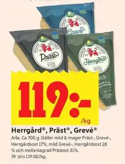 ICA Kvantum ARLA Herrgård, präst, grevé erbjuda