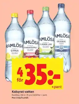 ICA Kvantum RAMLÖSA Kolsyrat vatten erbjuda