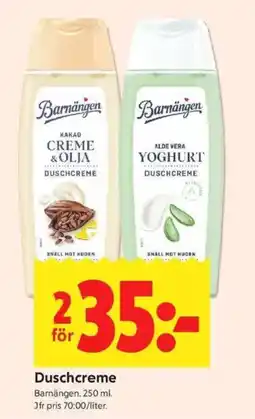 ICA Kvantum BARNÄNGEN Duschcreme erbjuda