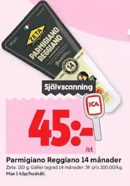ICA Kvantum ZETA Parmigiano reggiano 14 månader erbjuda