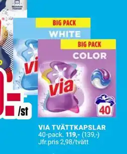 ÖoB VIA TVÄTTKAPSLAR erbjuda