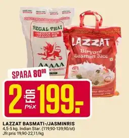 ÖoB LAZZAT BASMATI-/JASMINRIS erbjuda