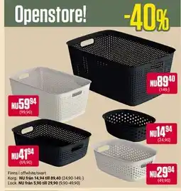 ÖoB Finns I offwhite/svart Korg erbjuda