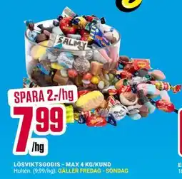 ÖoB LÖSVIKTSGODIS - MAX 4 KG/KUND erbjuda