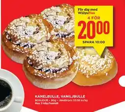 Willys Hemma KANELBULLE, VANILJBULLE, Medlemspris erbjuda