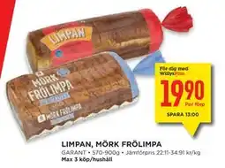 Willys Hemma LIMPAN, MÖRK FRÖLIMPA, Medlemspris erbjuda