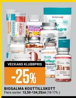 ÖoB BIOSALMA KOSTTILLSKOTT, Medlemspris erbjuda