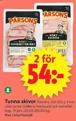 ICA Supermarket PÄRSONS Tunna skivor erbjuda