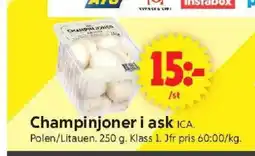 ICA Supermarket Champinjoner i ask ICA. erbjuda