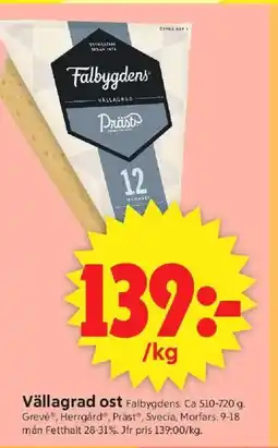 ICA Supermarket Vällagrad ost erbjuda