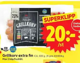 ICA Supermarket Grillkorv extra fin erbjuda