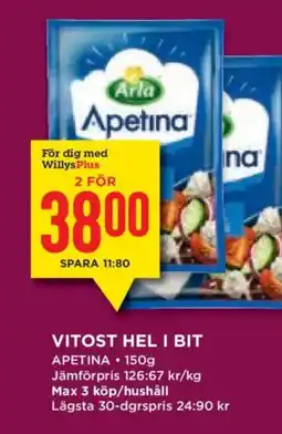 Willys Vitost hel i bit erbjuda