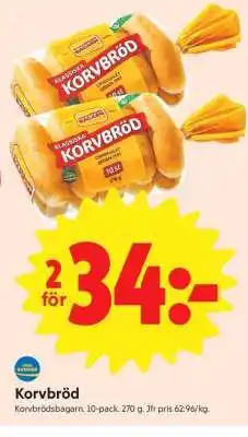 ICA Supermarket Korvbröd erbjuda