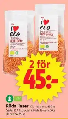 ICA Supermarket Röda linser erbjuda