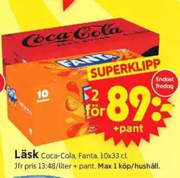 ICA Supermarket Läsk Coca-Cola, Fanta erbjuda