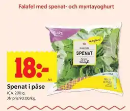 ICA Supermarket Spenat i påse erbjuda