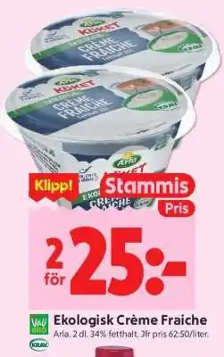 ICA Supermarket EKOLOGISK CRÈME FRAICHE erbjuda