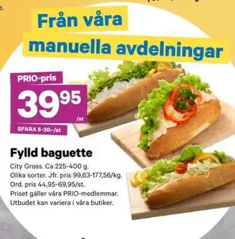 City Gross Fylld baguette erbjuda