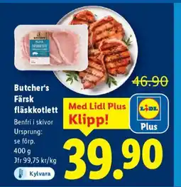 Lidl Butcher's Färsk fläskkotlett erbjuda