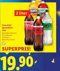 Lidl Coca-Cola/ Sprite/Fanta Läsk erbjuda