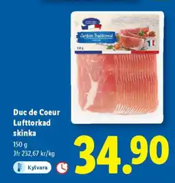 Lidl Duc de Coeur Lufttorkad skinka erbjuda