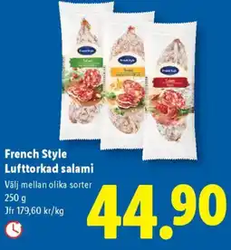 Lidl French Style Lufttorkad salami erbjuda