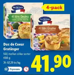 Lidl Duc de Coeur Gratänger erbjuda