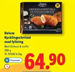 Lidl Deluxe Kycklingschnitzel med fyllning erbjuda