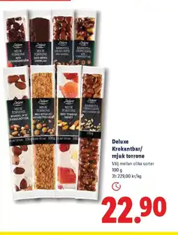 Lidl Deluxe Krokantbar/ mjuk torrone erbjuda
