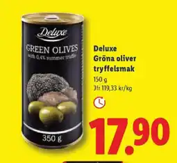 Lidl Deluxe Gröna oliver tryffelsmak erbjuda