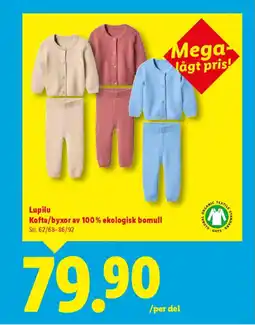 Lidl Lupilu Kofta/byxor av 100% ekologisk bomull erbjuda