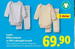 Lidl Lupilu Ribbat babyset av 100% ekologisk bomull erbjuda