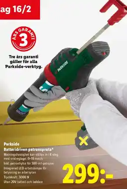 Lidl Parkside Batteridriven patronspruta erbjuda