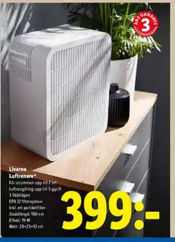 Lidl Livarno Luftrenare erbjuda
