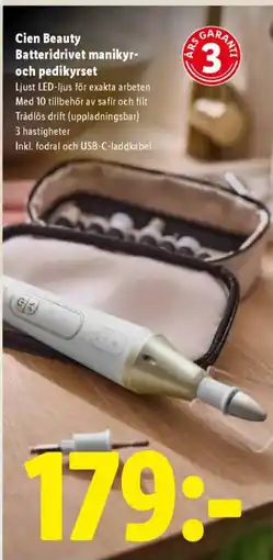 Lidl Cien Beauty Batteridrivet manikyr- och pedikyrset erbjuda