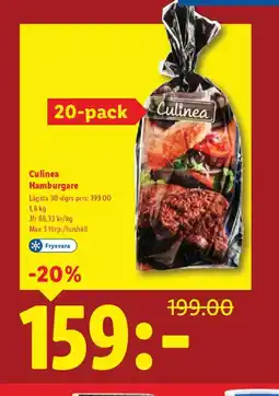 Lidl Culinea Hamburgare erbjuda