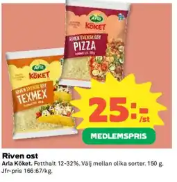 Coop Arla Köket Riven ost erbjuda