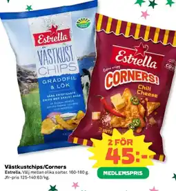 Coop Estrella Västkustchips/Corners erbjuda