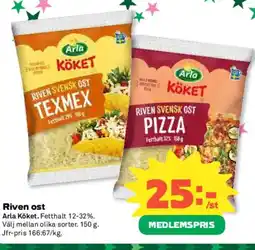 Coop Arla Köket Riven ost erbjuda