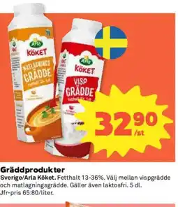Coop Arla Köket Gräddprodukter erbjuda
