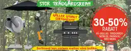 EKO Grillar, trädgårds- möbler, parasoll med mera erbjuda