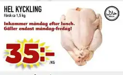 Din Mat Hel kyckling erbjuda