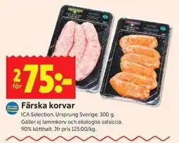 ICA Kvantum ICA Selection Färska korvar erbjuda