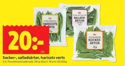 ICA Kvantum ICA Socker-, salladsärtor, haricots verts erbjuda