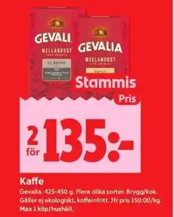 ICA Kvantum GEVALIA Kaffe erbjuda