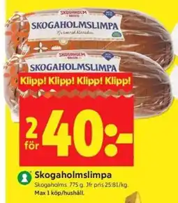 ICA Kvantum Skogaholms Skogaholmslimpa erbjuda